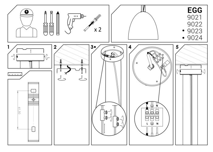 Підвісний світильник Nowodvorski EGG WHITE M