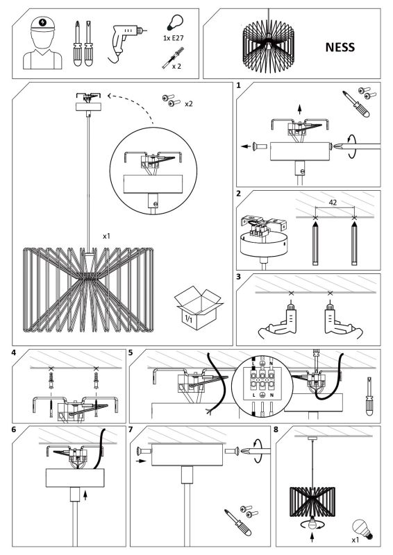 Подвесной светильник Nowodvorski NESS BLACK I