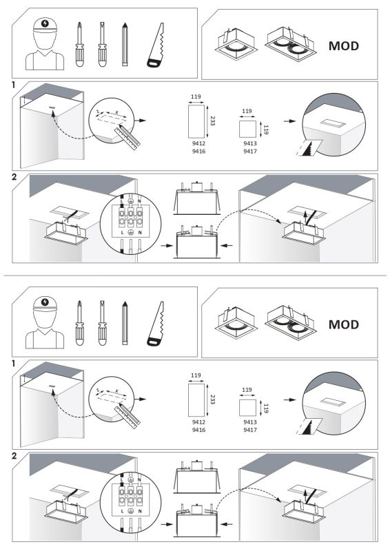 Точечный светильник Nowodvorski MOD BLACK II