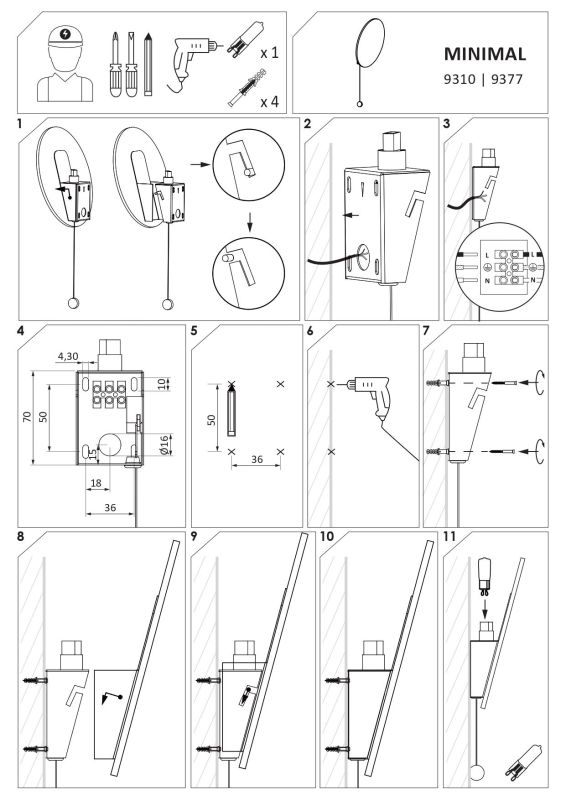 Бра Nowodvorski MINIMAL I