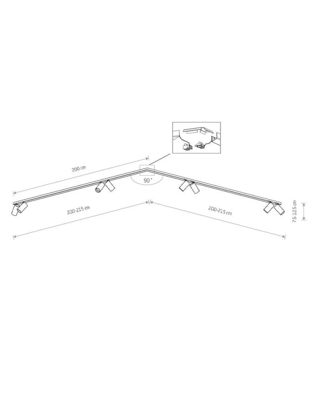 Спот светильник Nowodvorski MONO CORNER VIII 2x200 BLACK/GOLD