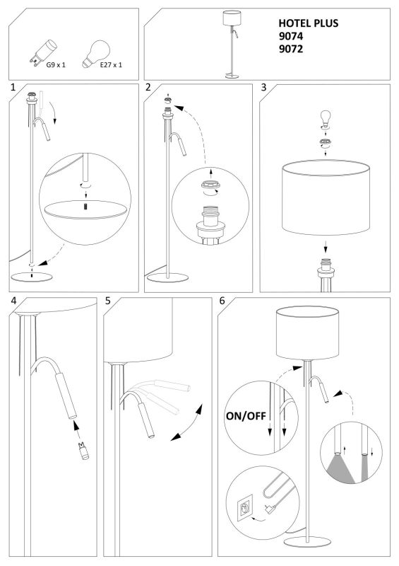 Торшер Nowodvorski HOTEL PLUS