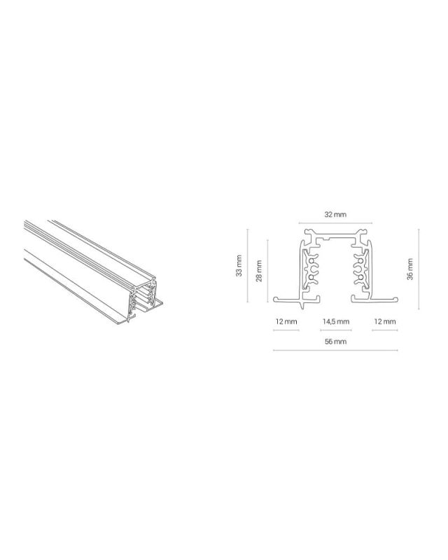 Шинопровід врізний Nowodvorski CTLS RECESSED TRACK 2M BLACK CN