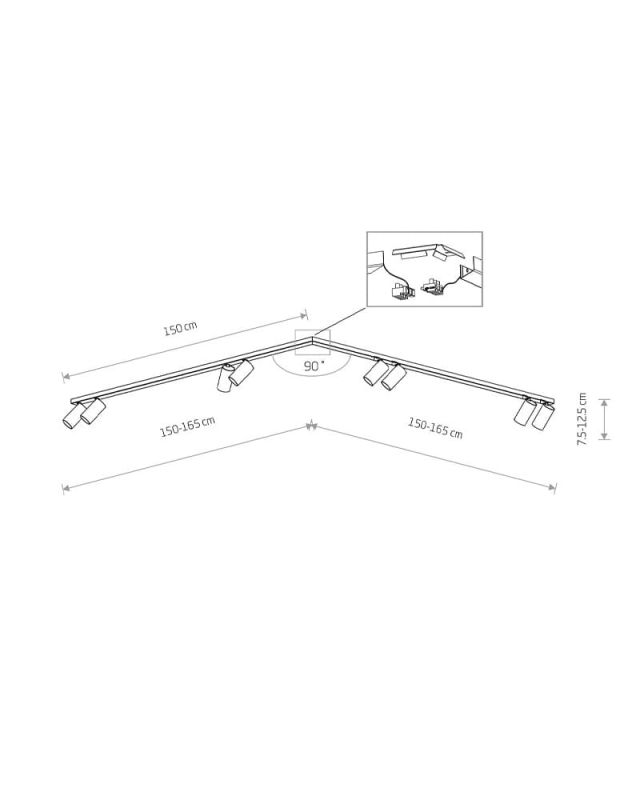 Спот світильник Nowodvorski MONO CORNER VIII 2x150, чорний