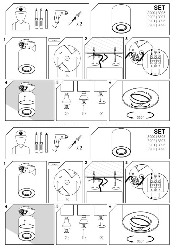 Точковий світильник Nowodvorski SET WHITE/GOLD