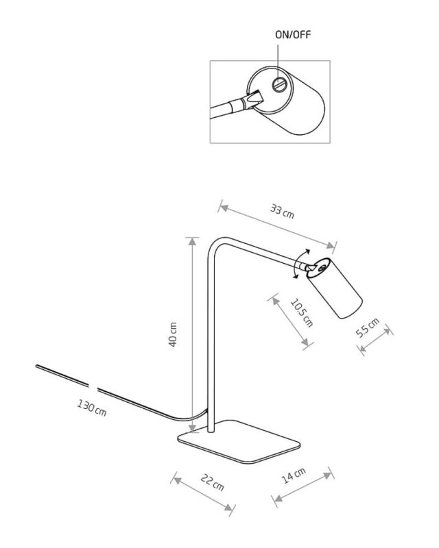 Настільна лампа Nowodvorski MONO WHITE/GOLD