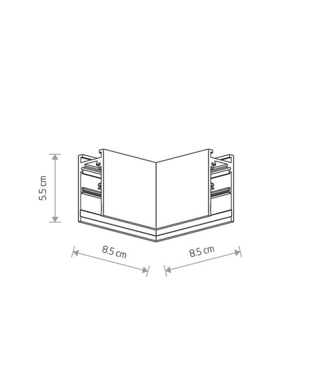 10164 З'єднувач кутовий накладний Nowodvorski LVM HORIZONTAL CORNER CN