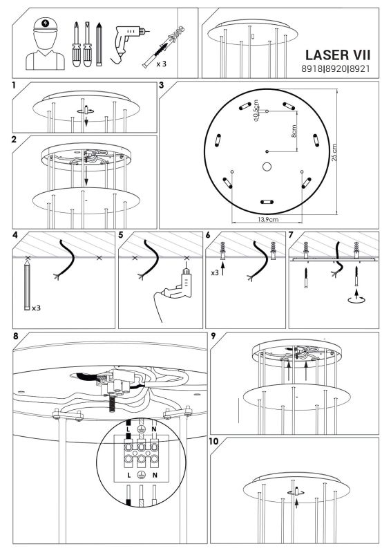 Підвісний світильник Nowodvorski LASER SOLID BRASS VII