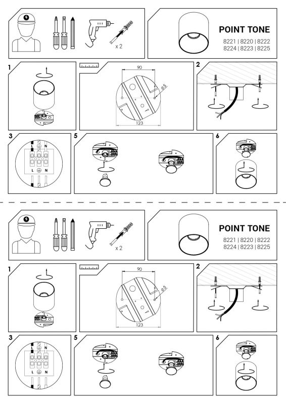 Точковий світильник Nowodvorski POINT TONE WHITE/WHITE