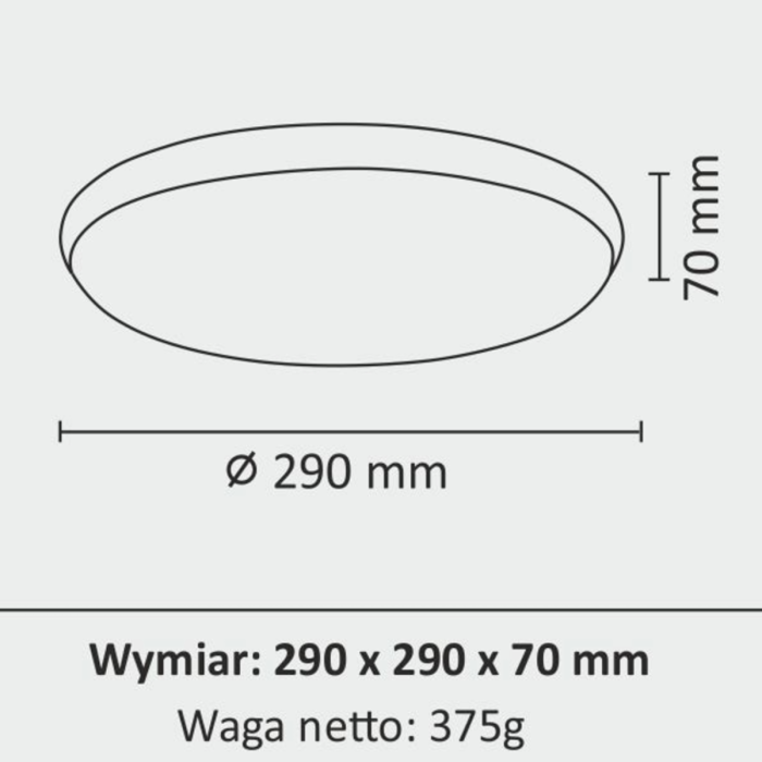 Потолочный светильник Goldlux Kern Led 1x15W 4000K 1600Lm IP20 BK