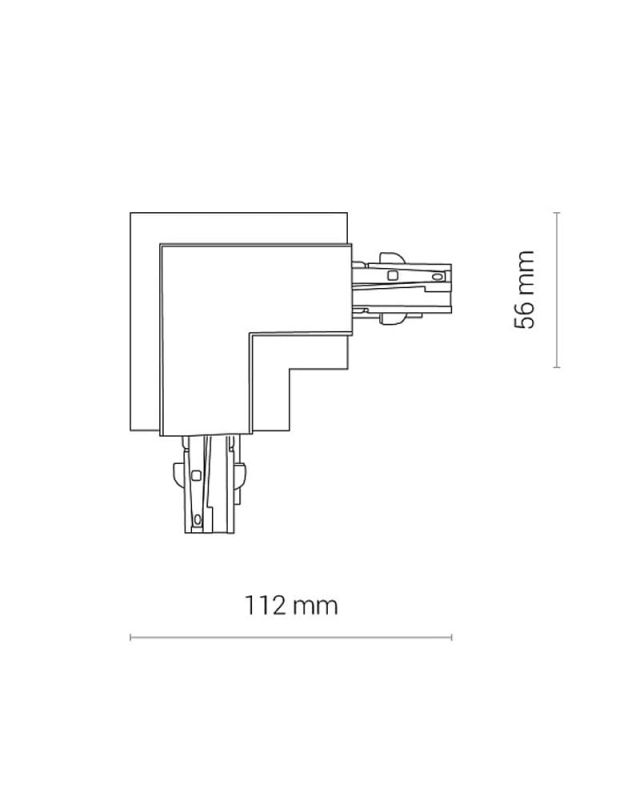 З'єднувач Nowodvorski CTLS RECESSED POWER L CONNECTOR, LEFT ( L-L) BLACK CN