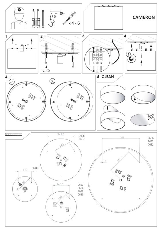 Светильник Nowodvorski CAMERON WHITE IV