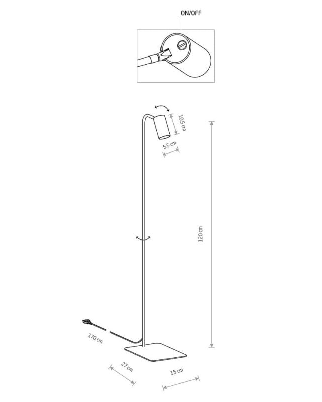 Торшер Nowodvorski MONO FL SOLID BRASS