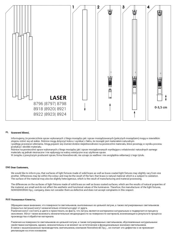 Підвісний світильник Nowodvorski LASER WHITE VII PL