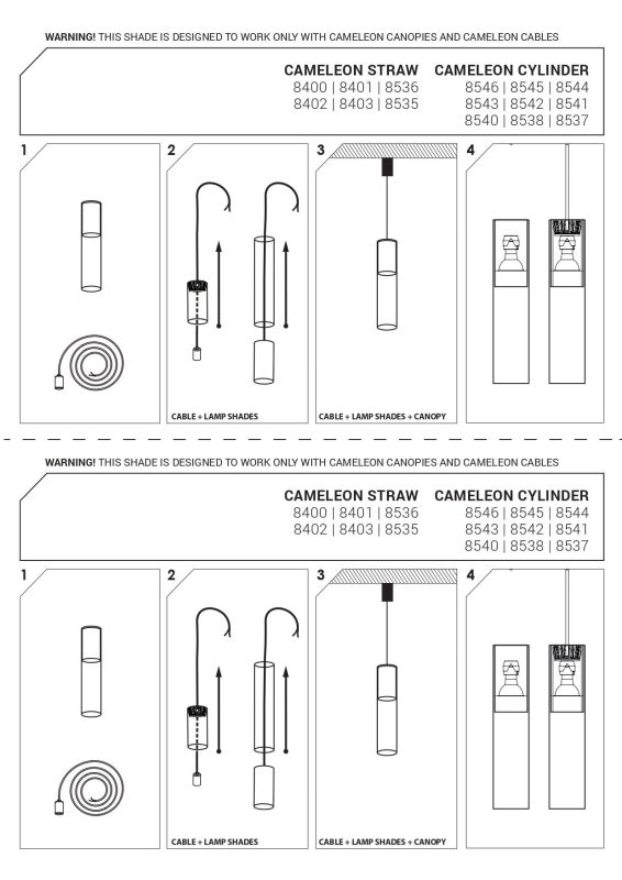 8543 Абажур Nowodvorski CAMELEON CYLINDER M TR/BS PL