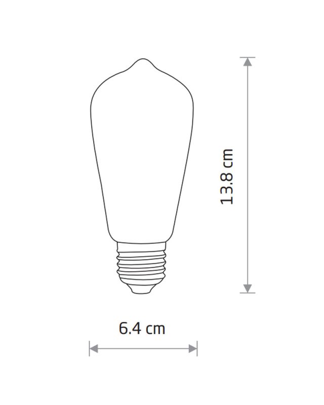 10594 Лампа Nowodvorski BULB VINTAGE LED, E27, ST64, 6W, 2200K, ANGLE 360 CN