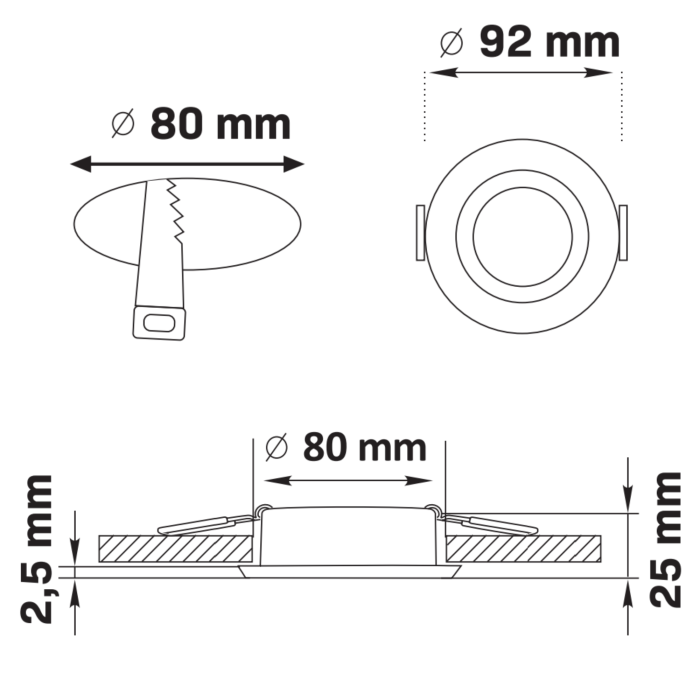 Точковий світильник Goldlux Falco GU10 1x10W IP20 BK