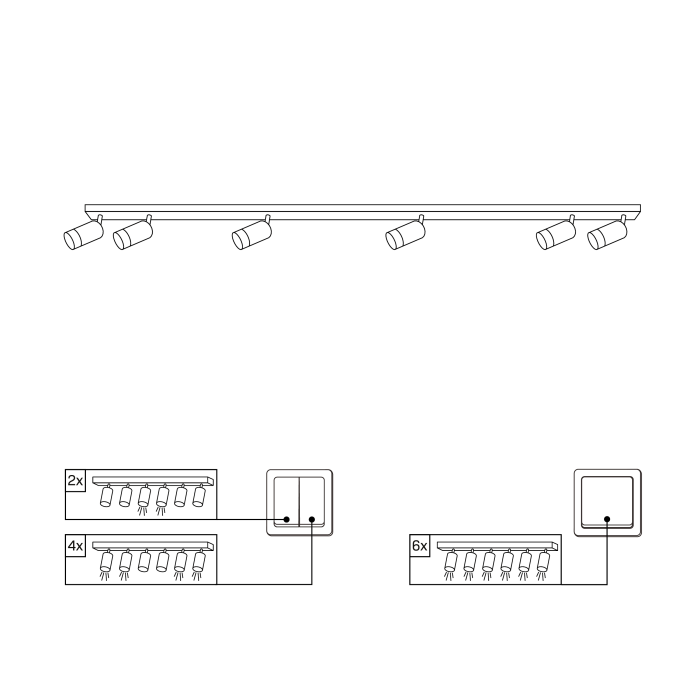 Спот Goldlux Arras GU10 6x10W IP20 BK