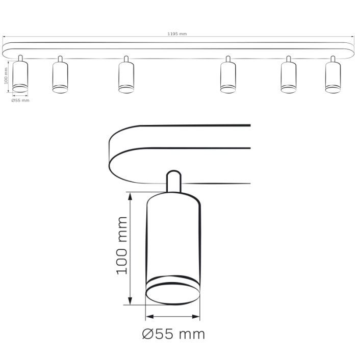 Спот Goldlux Turyn GU10 6x10W IP20 BK