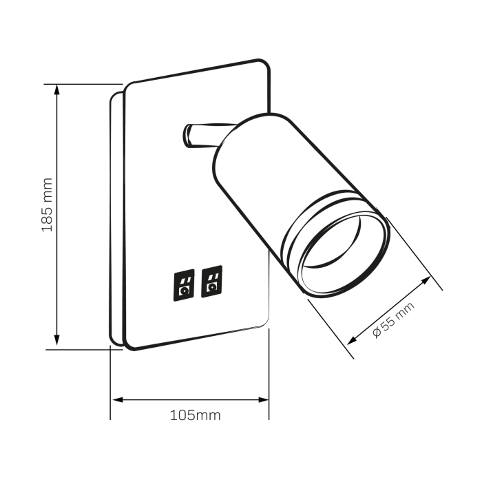 Бра Goldlux Paris GU10+Led 10W+6W IP20 WH