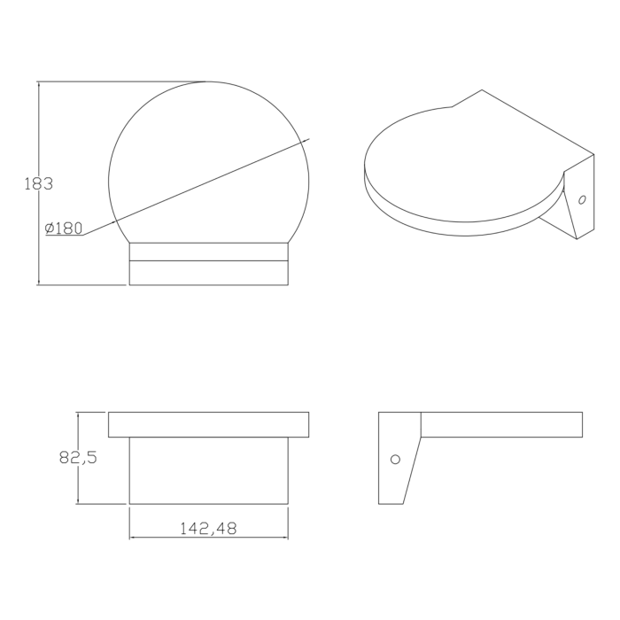 Уличный светильник Goldlux Tesa Led 1x10W 4000K 1100Lm IP54 BK