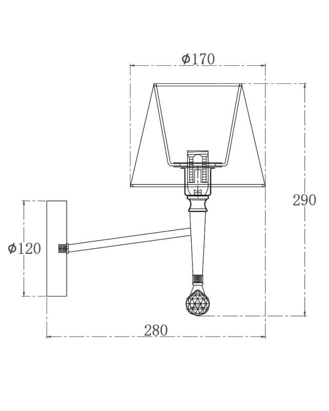 Бра Edlin PL321168W-1 Natano E14 1x12W IP20 хром