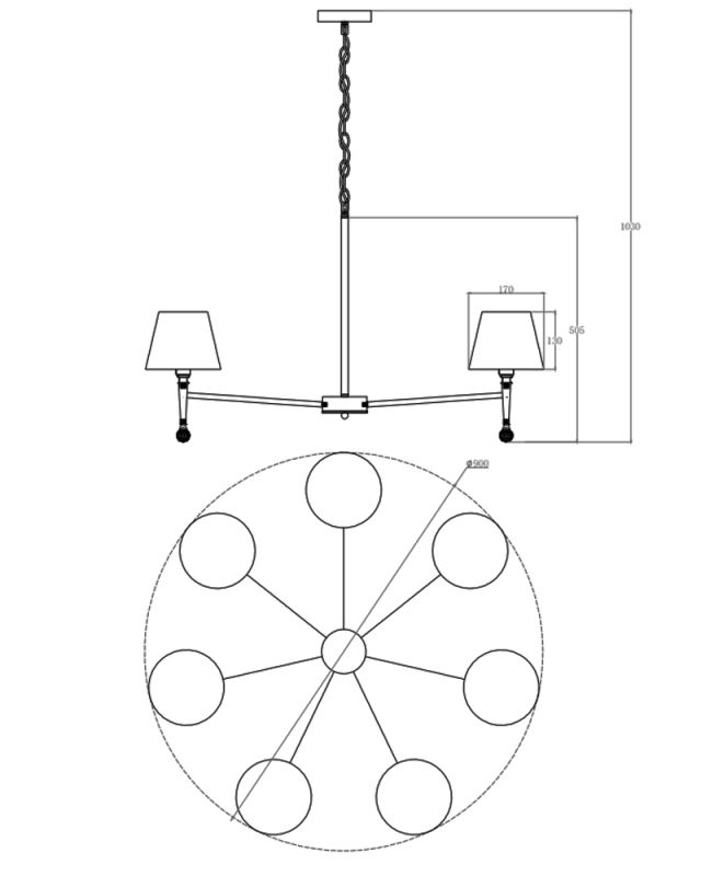 Люстра Edlin PL321168-7 Natano E14 7x12W IP20 хром
