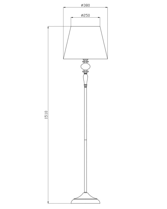 Торшер Edlin PL2416-1F Vanessa E27 1x12W IP20 золотой
