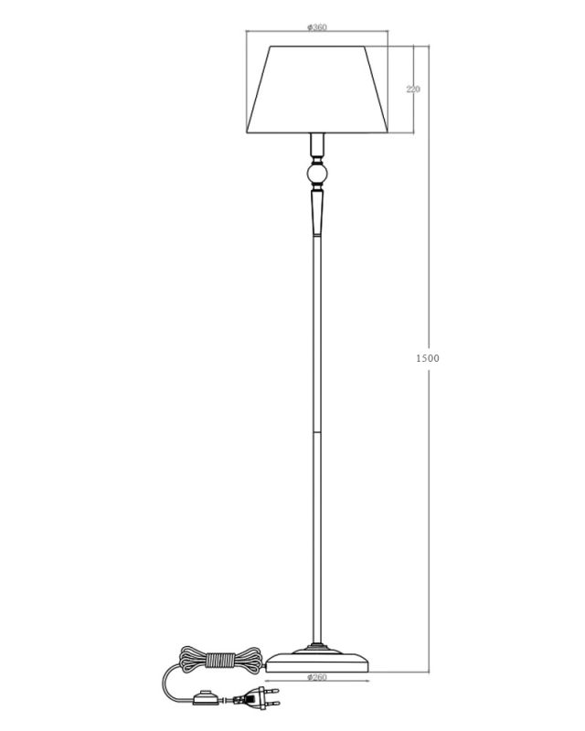 Торшер Edlin PL321168F-1 Natano E27 1x12W IP20 хром
