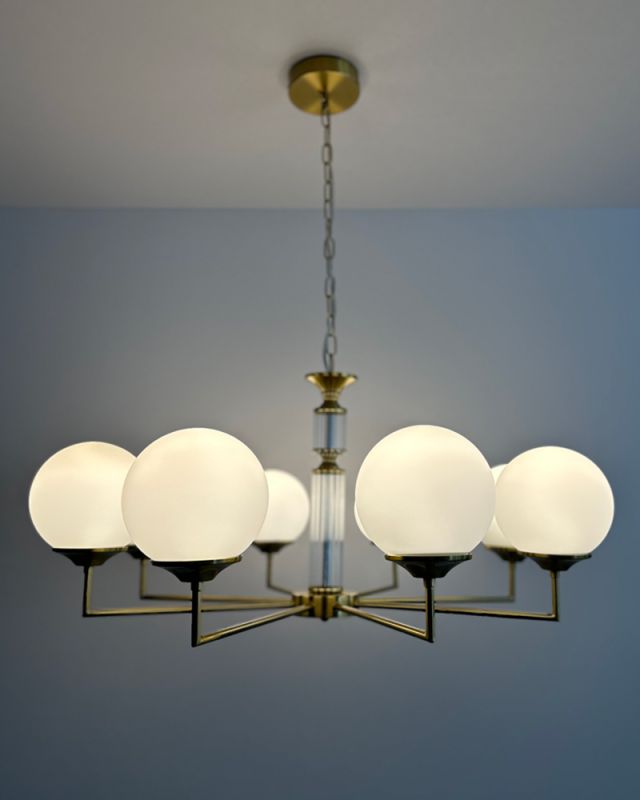 Люстра Edlin PL321163-8 Amiria E27 8x12W IP20 латунный