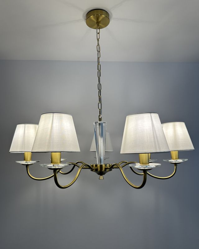 Люстра Edlin PL321167-7 Moren E14 7x12W IP20 латунний