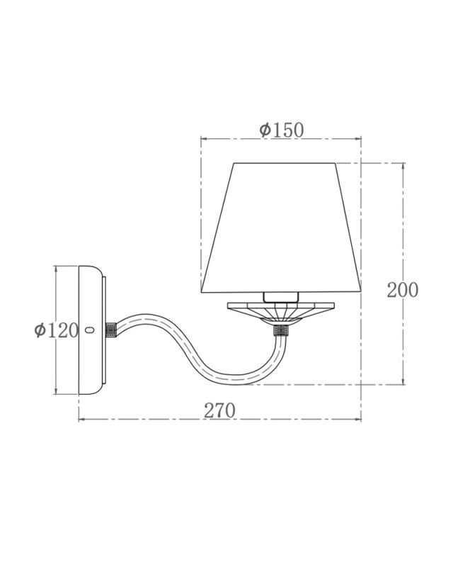 Бра Edlin PL321167W-1 Moren E14 1x12W IP20 латунний