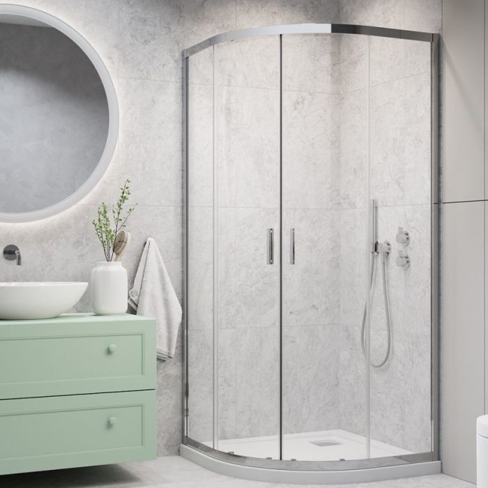 Душова кабіна Radaway Alienta Chrome A 80х80х190 прозоре скло + піддон Tinos + сифон PB50T