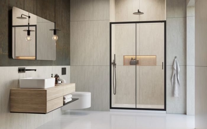 Душові двері Radaway Alienta Black DWJ 1300х1900 прозоре скло