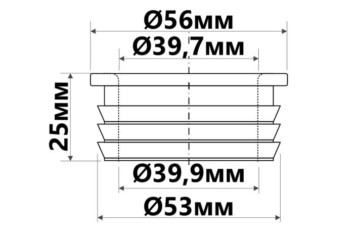 Редукция McAlpine канализационная 50х40 мм
