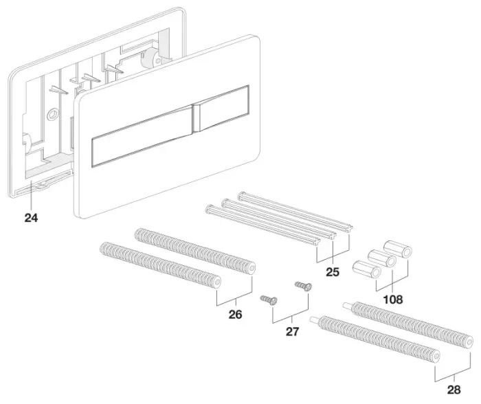 Клавіша змиву Roca PRO хром для інсталяції, 890096001