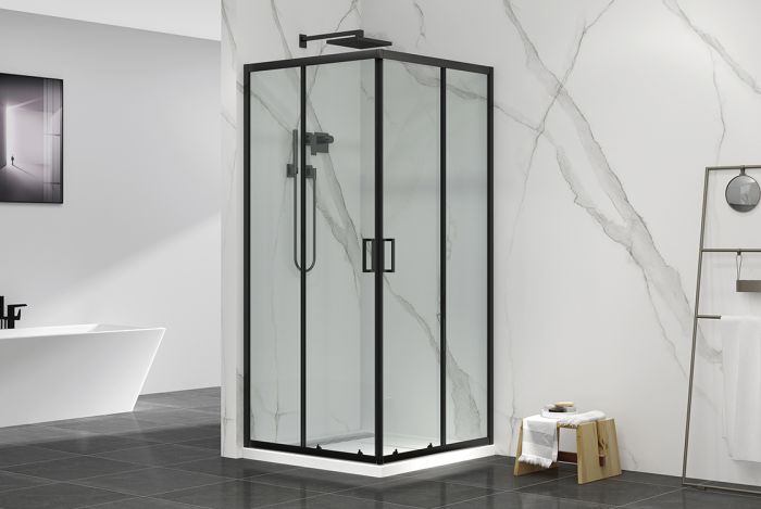 Душова кабіна SANTEH 100x80 чорна, без піддону 32180