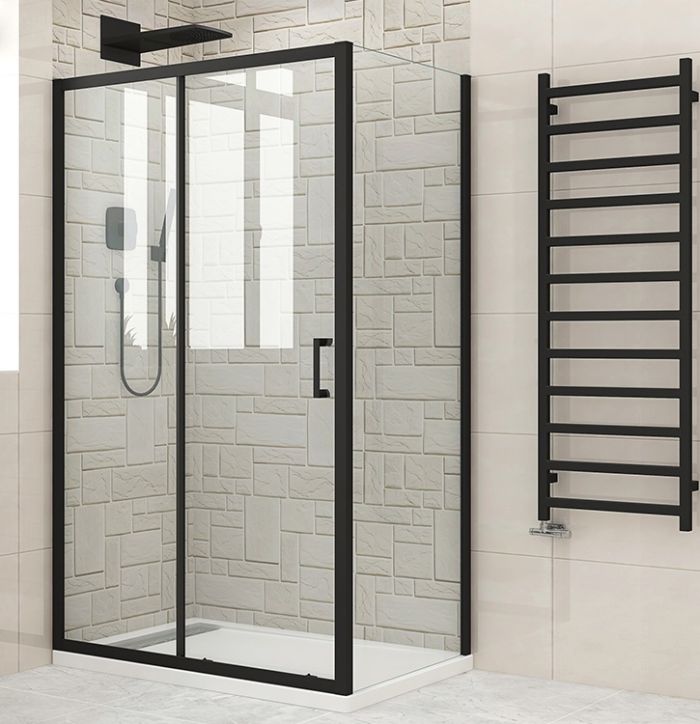 Душова кабіна SANTEH 120x90 чорна, без піддону 38912