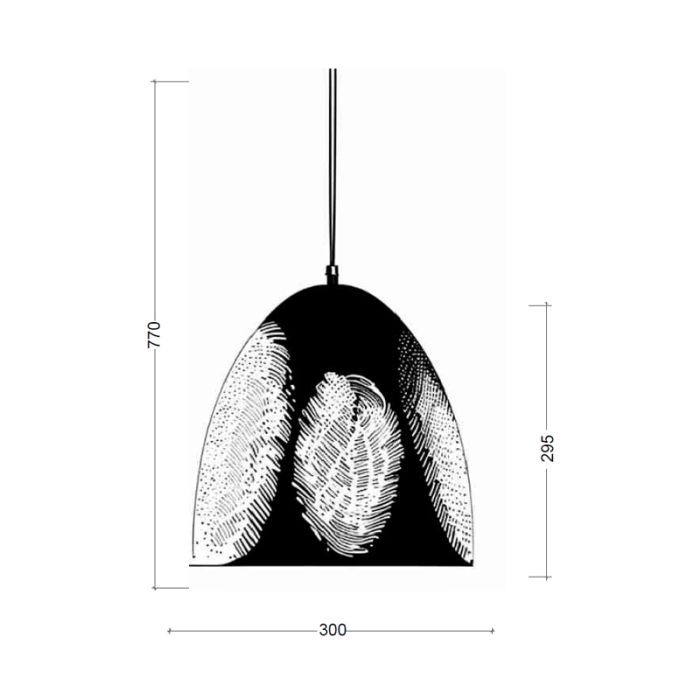 Підвісний світильник SLP-005 BK+GD