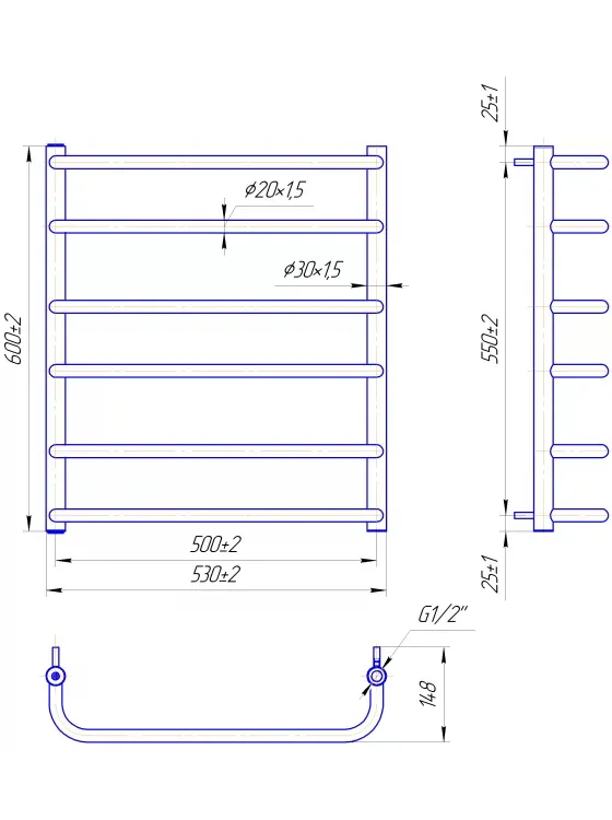 Полотенцесушитель СТАНДАРТ 600х530/500