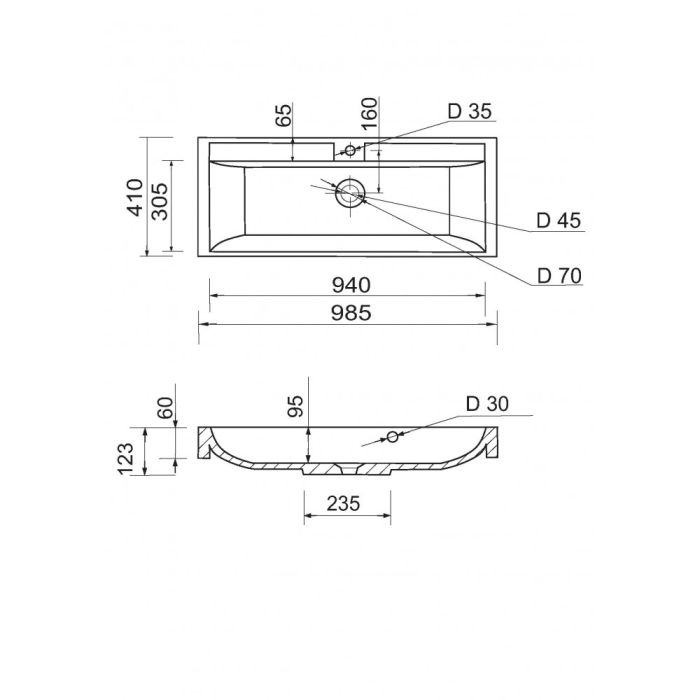 Умывальник Streng New 100 White