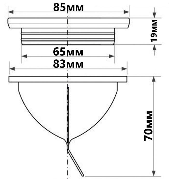 Сухой McAlpine затвор VALVE82MM+RING для напольного трапа MRFGC3SSV-110