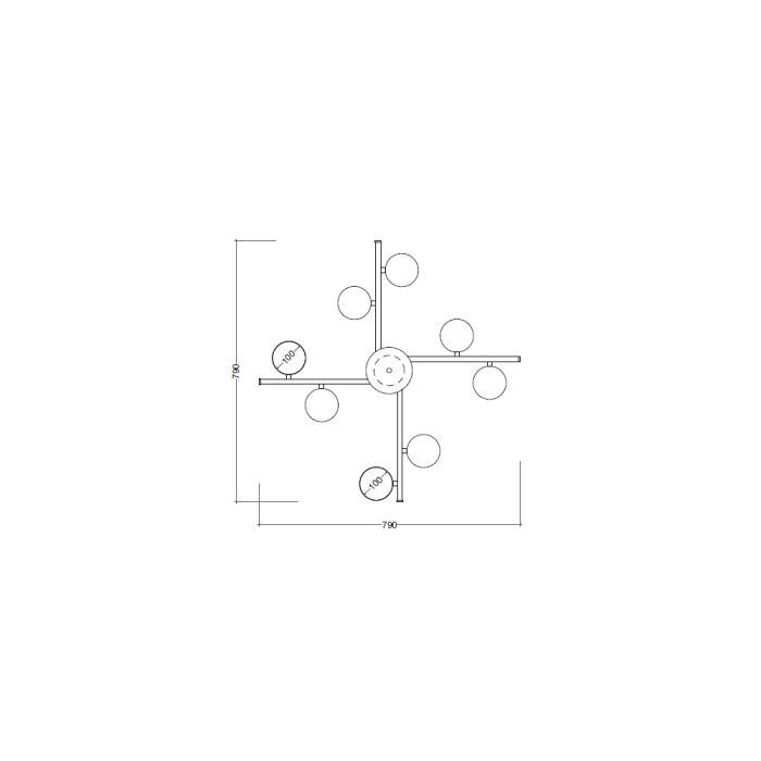 Потолочный светильник SV0008-8 BK+GD 4000K
