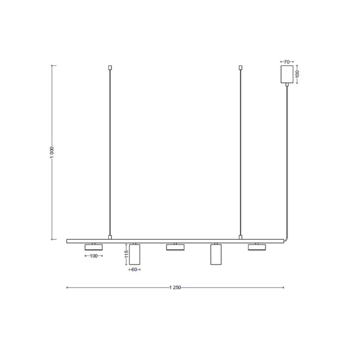 Підвіс SV0063-5 BK+GD 3000К