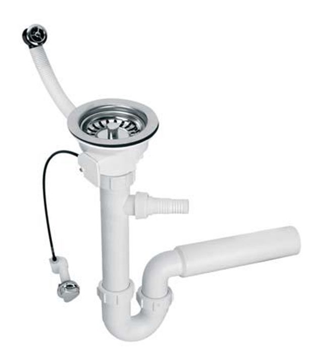 Сифон для кухонной мойки McAlpine с переливом HC7+PUFS113-CP-25