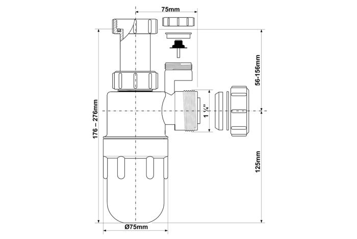 Сифон для умивальника McAlpine 1 1/4х32