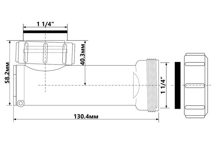 Сифон для умивальника McAlpine з самозакриваючим клапаном 1 1/4 d32