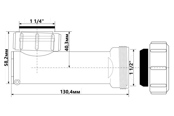 Сифон для умивальника McAlpine з самозакриваючим клапаном 1 1/4 d40
