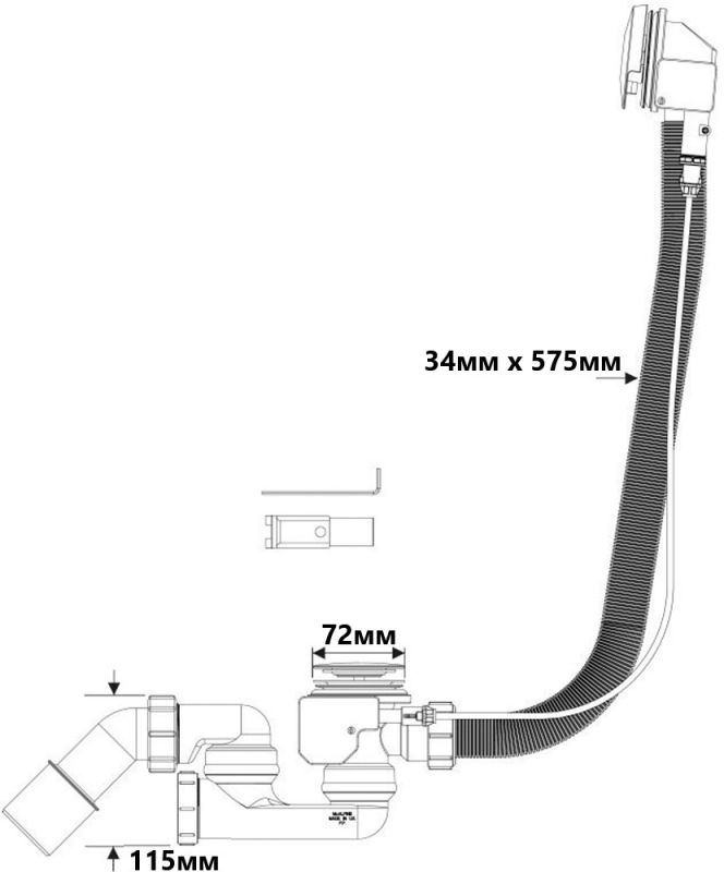 Сифон для ванны McAlpine автомат 40/50 Push Button