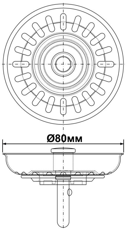 Сито McAlpine к сифону мойки BWSTSS-TOP